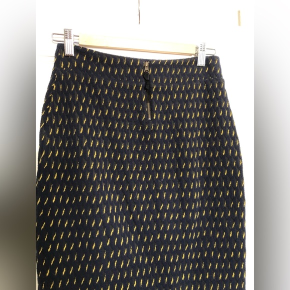 Anthropologie Maeve Hannon Textured Stretch Sweater Pencil Skirt Navy Blue - Picture 4 of 9